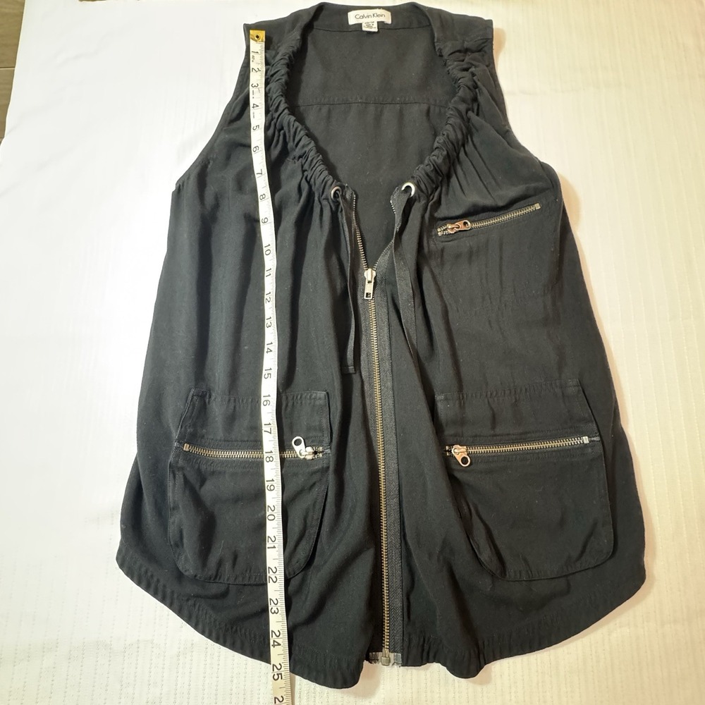 Calvin Klein‎ Womens Black Utility Zip Up Vest Sleeveless XS GorpcoreUtility - Picture 7 of 14
